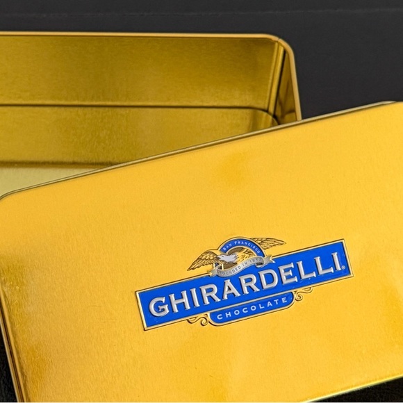 Ghirardelli Yellow Metal Tin Box Vintage Collectible Storage Container Gift Box - Picture 5 of 5